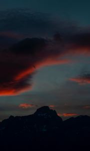 Preview wallpaper mountains, twilight, dark, sky, clouds