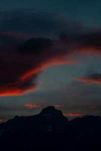 Preview wallpaper mountains, twilight, dark, sky, clouds