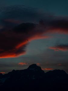 Preview wallpaper mountains, twilight, dark, sky, clouds