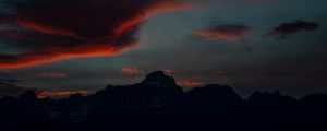 Preview wallpaper mountains, twilight, dark, sky, clouds