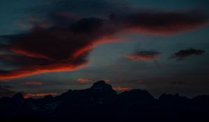 Preview wallpaper mountains, twilight, dark, sky, clouds