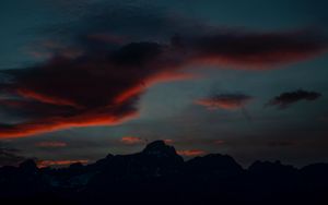 Preview wallpaper mountains, twilight, dark, sky, clouds