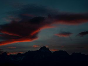 Preview wallpaper mountains, twilight, dark, sky, clouds