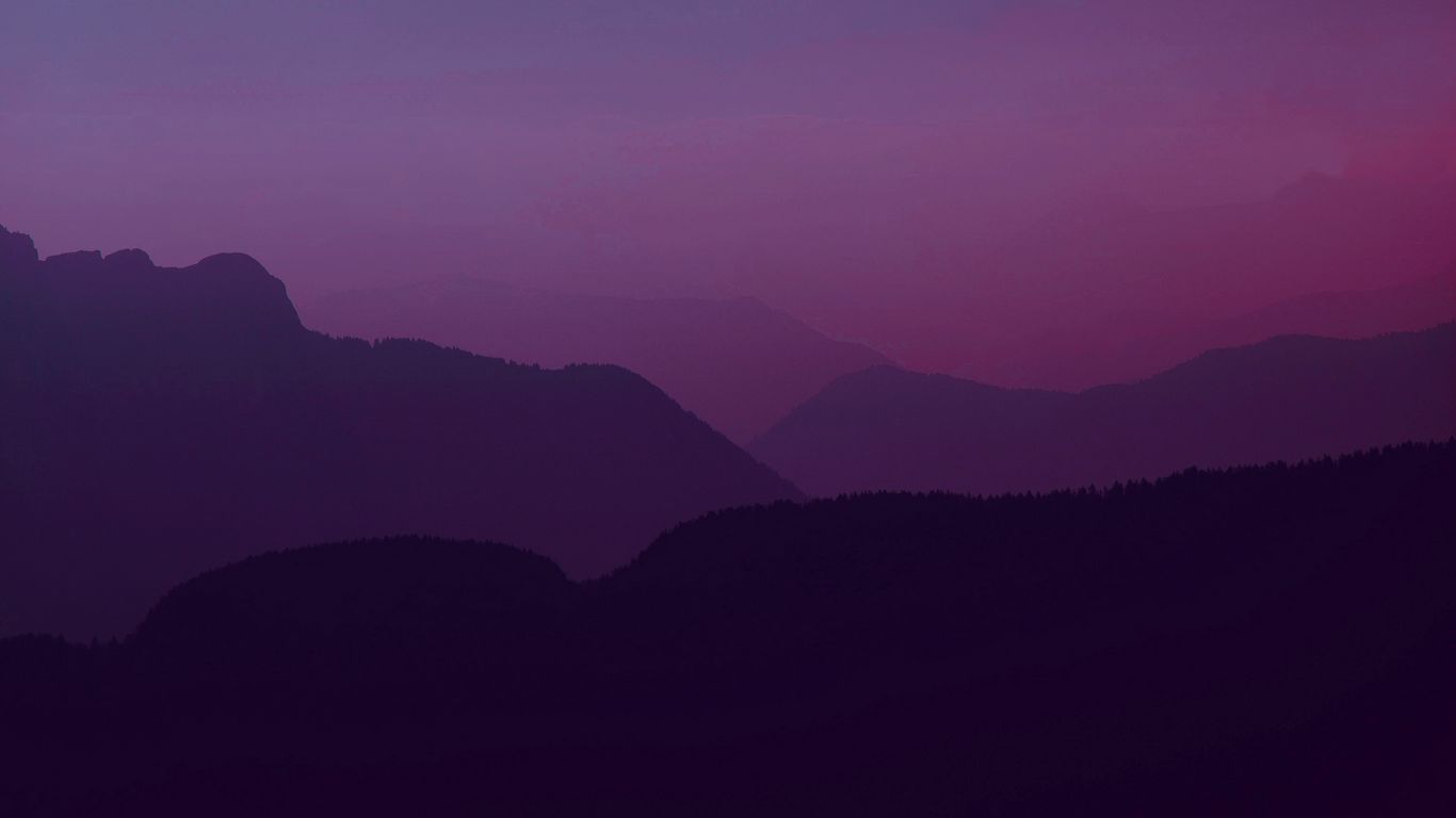 Download wallpaper 1366x768 mountains, twilight, landscape, dark ...
