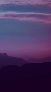 Preview wallpaper mountains, twilight, landscape, dark, purple