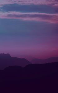 Preview wallpaper mountains, twilight, landscape, dark, purple