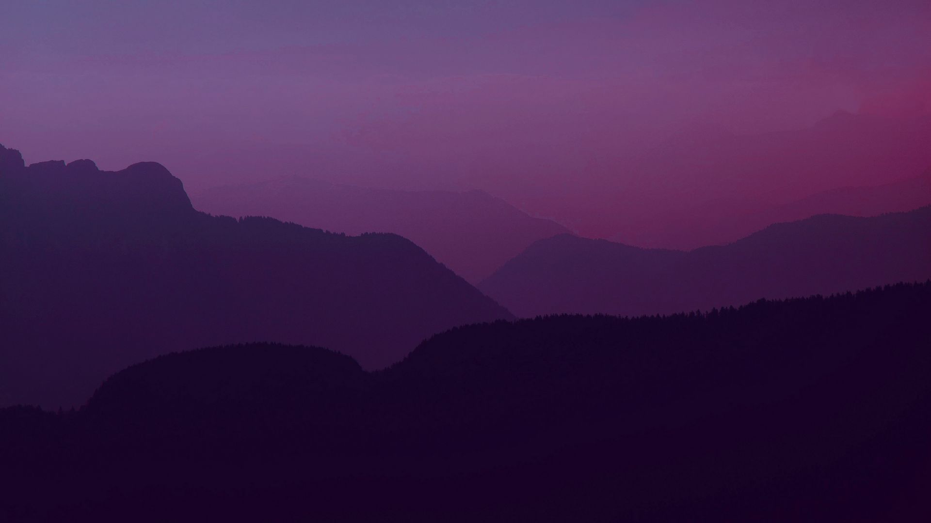 Download 1920x1080 mountains, twilight, landscape, dark, purple wallpaper, ...