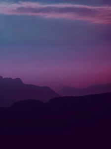 Preview wallpaper mountains, twilight, landscape, dark, purple