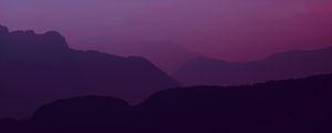 Preview wallpaper mountains, twilight, landscape, dark, purple