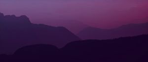 Preview wallpaper mountains, twilight, landscape, dark, purple