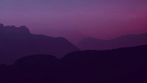 Preview wallpaper mountains, twilight, landscape, dark, purple