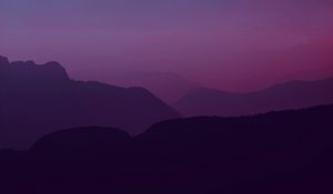 Preview wallpaper mountains, twilight, landscape, dark, purple