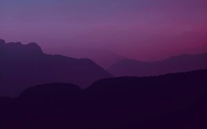 Preview wallpaper mountains, twilight, landscape, dark, purple