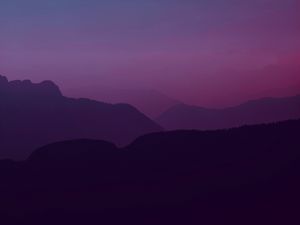 Preview wallpaper mountains, twilight, landscape, dark, purple