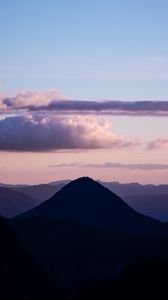 Preview wallpaper mountains, twilight, landscape, clouds, horizon