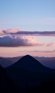 Preview wallpaper mountains, twilight, landscape, clouds, horizon