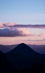 Preview wallpaper mountains, twilight, landscape, clouds, horizon