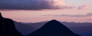 Preview wallpaper mountains, twilight, landscape, clouds, horizon