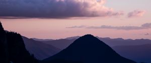 Preview wallpaper mountains, twilight, landscape, clouds, horizon