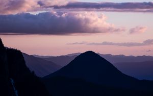 Preview wallpaper mountains, twilight, landscape, clouds, horizon