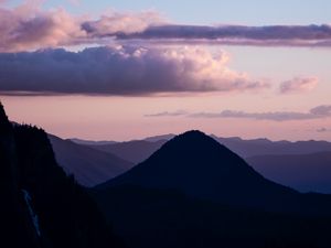 Preview wallpaper mountains, twilight, landscape, clouds, horizon