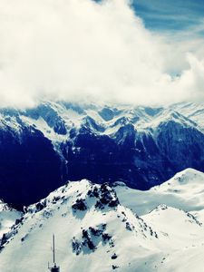 Preview wallpaper mountains, val thorens, france, summit, snow