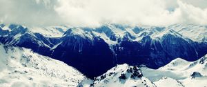 Preview wallpaper mountains, val thorens, france, summit, snow