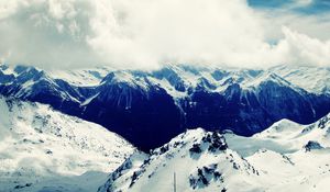 Preview wallpaper mountains, val thorens, france, summit, snow