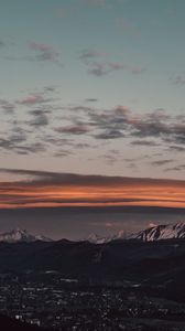 Preview wallpaper mountains, valley, city, landscape, aerial view