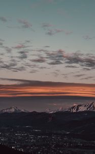 Preview wallpaper mountains, valley, city, landscape, aerial view