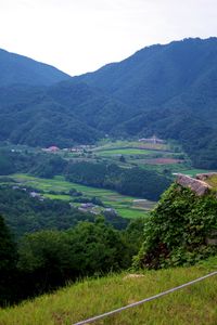 Preview wallpaper mountains, valley, forest, fields, hills, nature