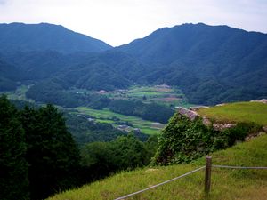 Preview wallpaper mountains, valley, forest, fields, hills, nature