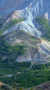 Preview wallpaper mountains, valley, forest, relief, aerial view