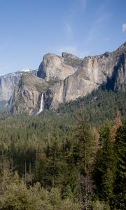 Preview wallpaper mountains, valley, forest, trees, view, landscape