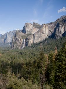 Preview wallpaper mountains, valley, forest, trees, view, landscape