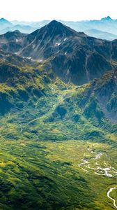 Preview wallpaper mountains, valley, grass, relief