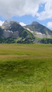 Preview wallpaper mountains, valley, grass, relief, landscape