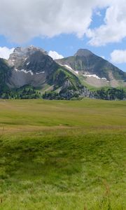 Preview wallpaper mountains, valley, grass, relief, landscape