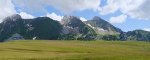 Preview wallpaper mountains, valley, grass, relief, landscape