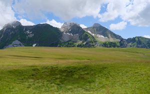 Preview wallpaper mountains, valley, grass, relief, landscape