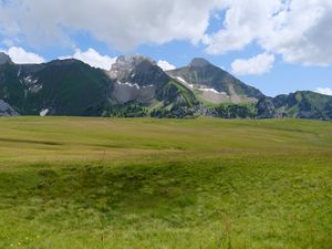 Preview wallpaper mountains, valley, grass, relief, landscape