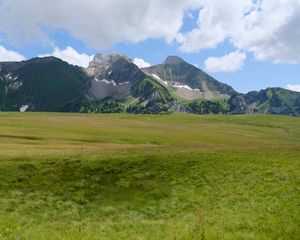 Preview wallpaper mountains, valley, grass, relief, landscape