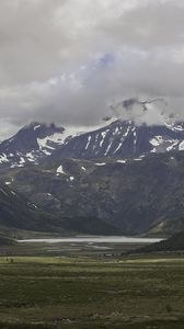 Preview wallpaper mountains, valley, lake, greenery, landscape