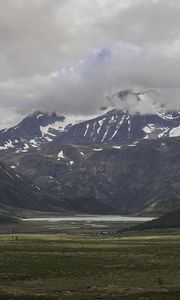 Preview wallpaper mountains, valley, lake, greenery, landscape