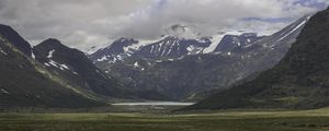 Preview wallpaper mountains, valley, lake, greenery, landscape