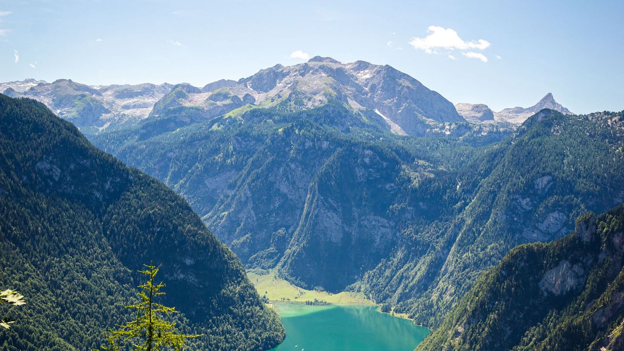 Wallpaper mountains, valley, lake, forest, landscape, nature