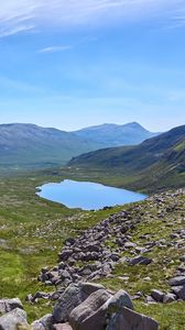 Preview wallpaper mountains, valley, lake, nature, landscape