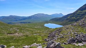 Preview wallpaper mountains, valley, lake, nature, landscape