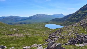 Preview wallpaper mountains, valley, lake, nature, landscape