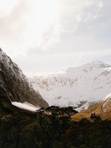 Preview wallpaper mountains, valley, landscape, peaks, snowy